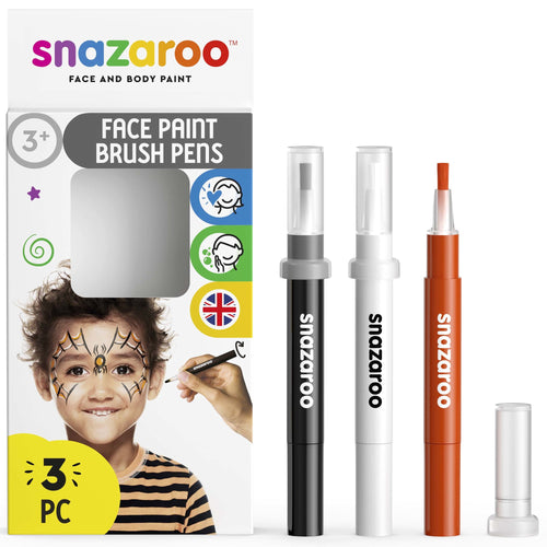Snazaroo Face Paint Brush Pen Halloween Pack Set of 3