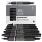 Winsor &amp; Newton Promarker Coffret de 6 - 5 Noirs + Blender - Déstockage