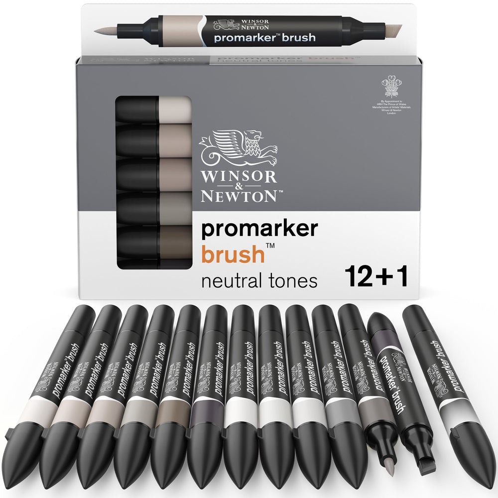 Winsor & Newton Promarker Brush Set of 12 Neutral Tones