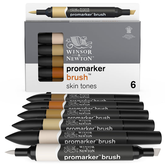 Winsor & Newton Promarker Brush Set of 6 Skin Tones