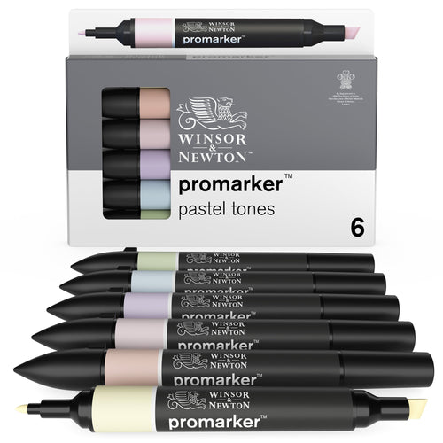 Winsor & Newton Promarker Set of 6 Pastel Tones