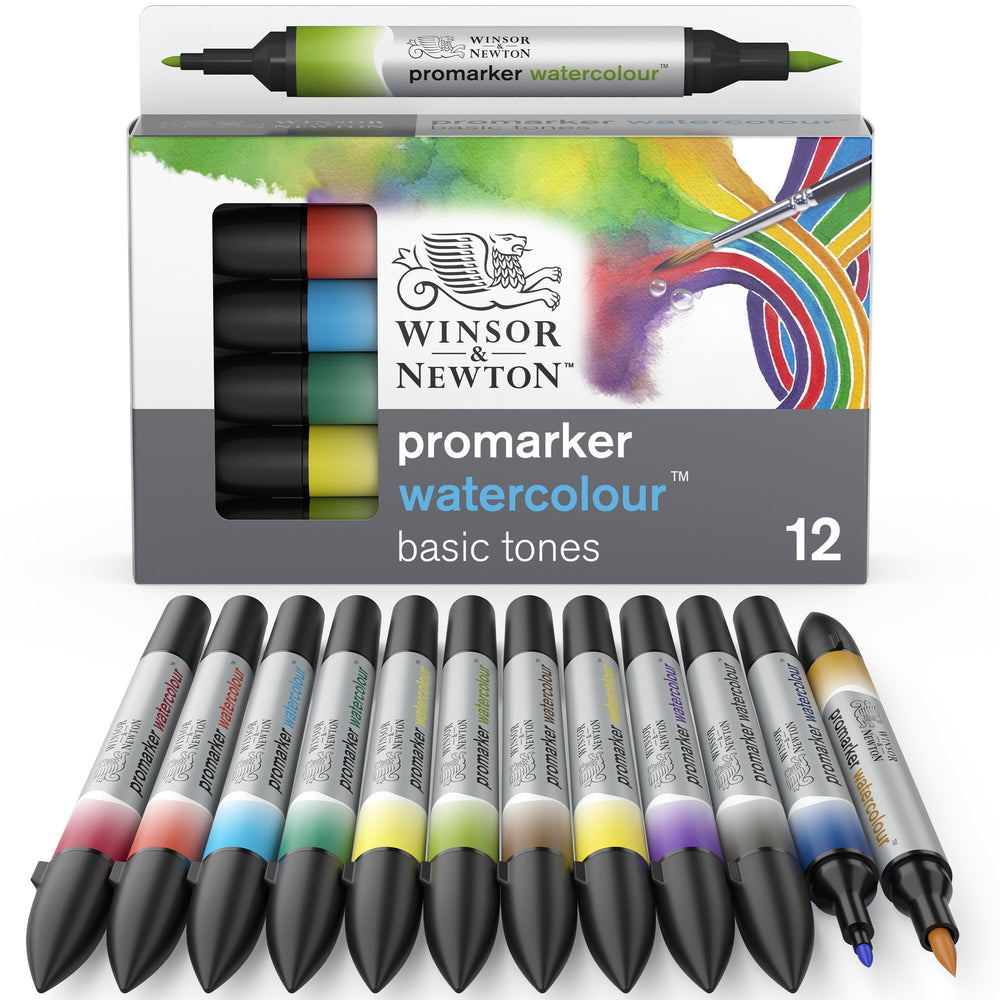 Winsor & Newton Promarker Watercolour Set of 12 Basic