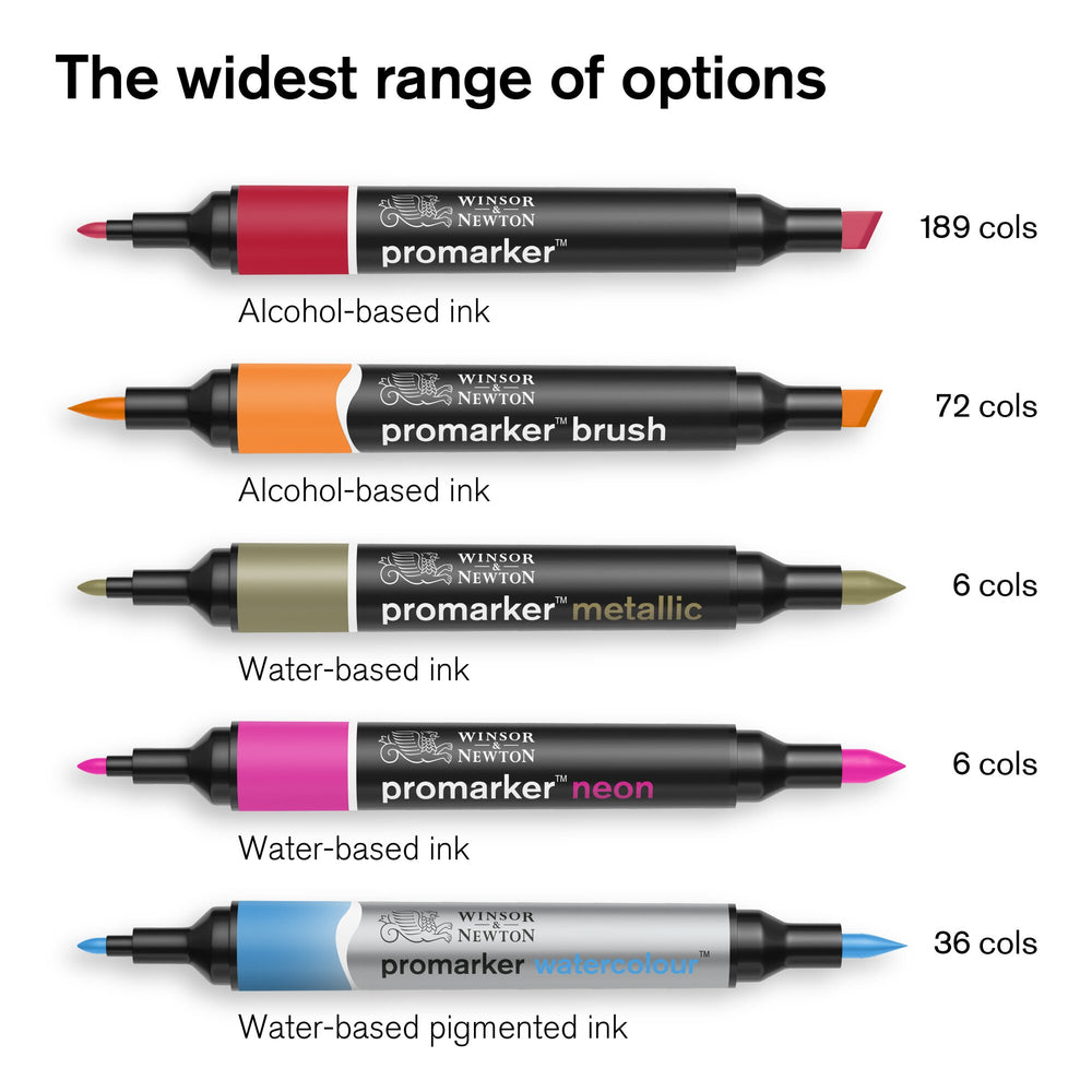 Winsor & Newton Promarker Brush Set of 12 Vibrant Tones