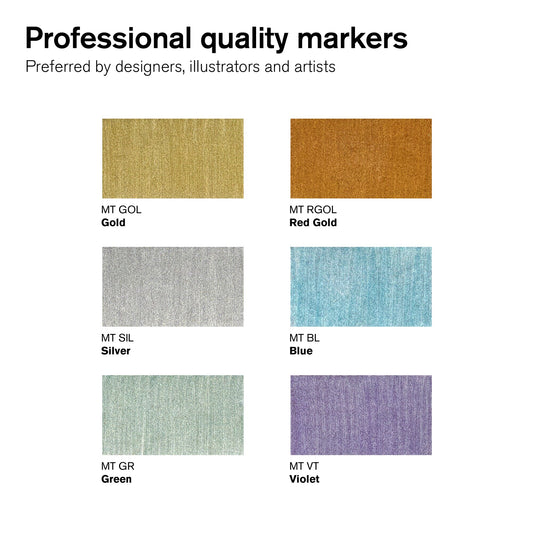 Winsor & Newton Promarker Set of 6 Metallic