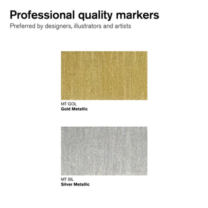 Winsor & Newton Promarker Gold & Silver Pack of 2