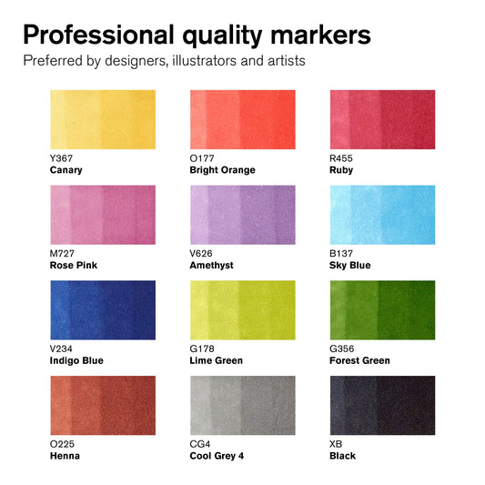 Winsor & Newton Promarker Set of 12 Set #1