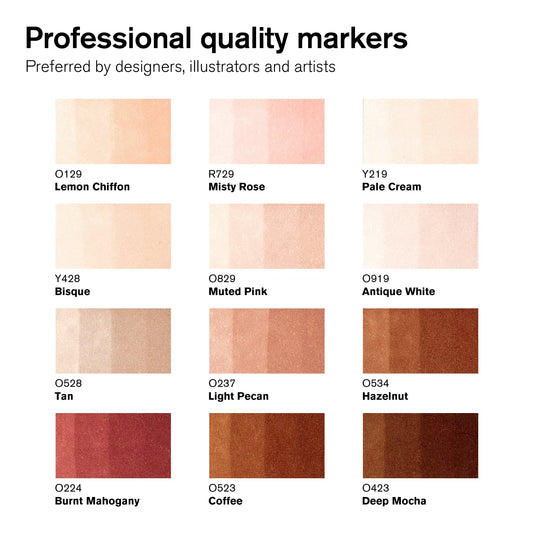 Winsor & Newton Promarker Set of 12 Skin Tones
