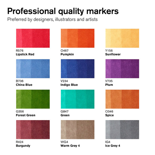 Winsor & Newton Promarker Set of 12 Tattoo Tones