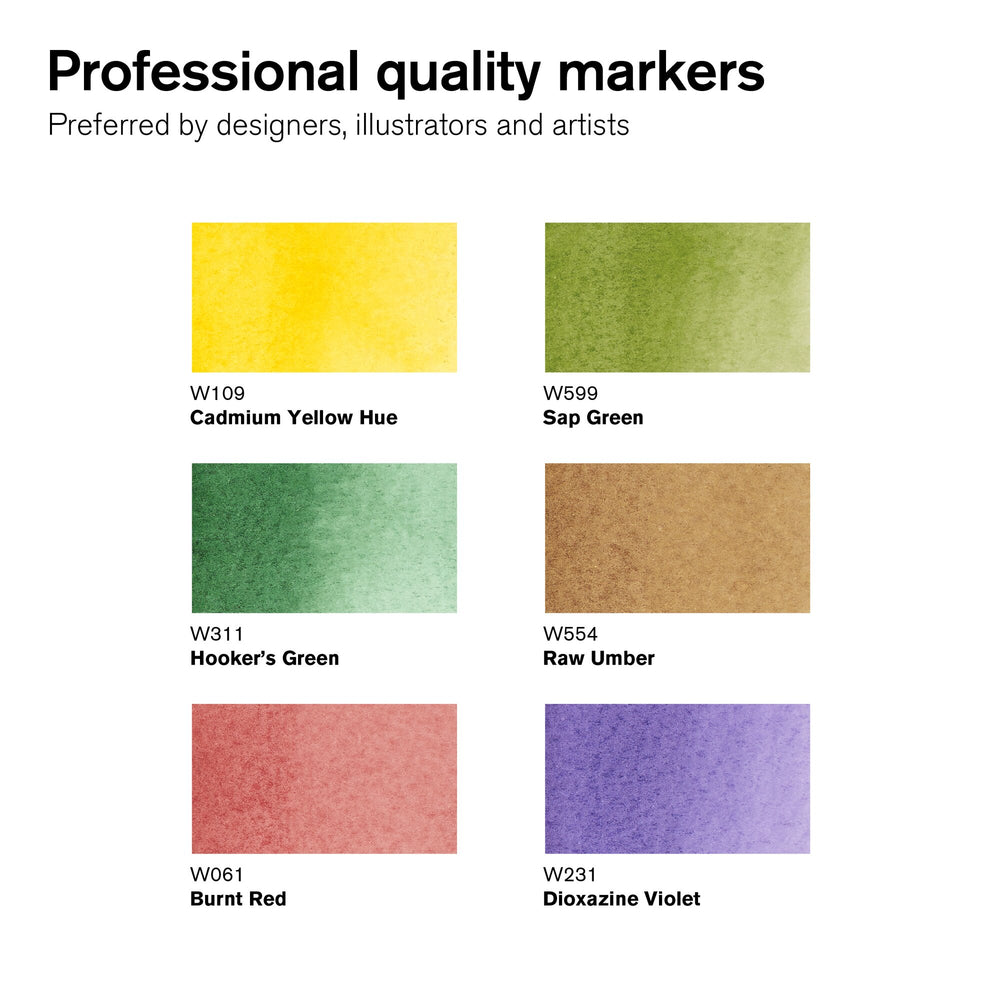 Winsor & Newton Promarker Watercolour Set of 6 Basic – Opus Art Supplies