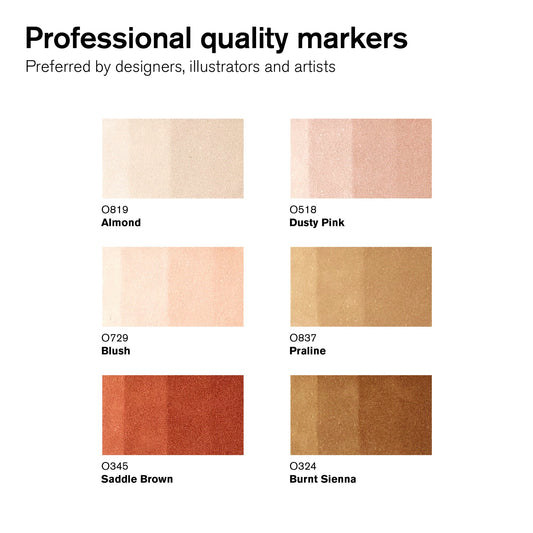 Winsor & Newton Promarker Brush Set of 6 Skin Tones