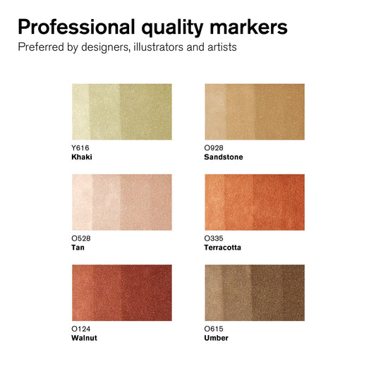 Winsor & Newton Promarker Set of 6 Earth Tones