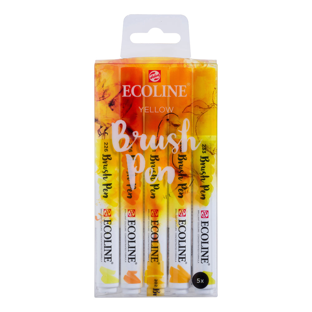 Ecoline Brush Pen Yellow Set of 5