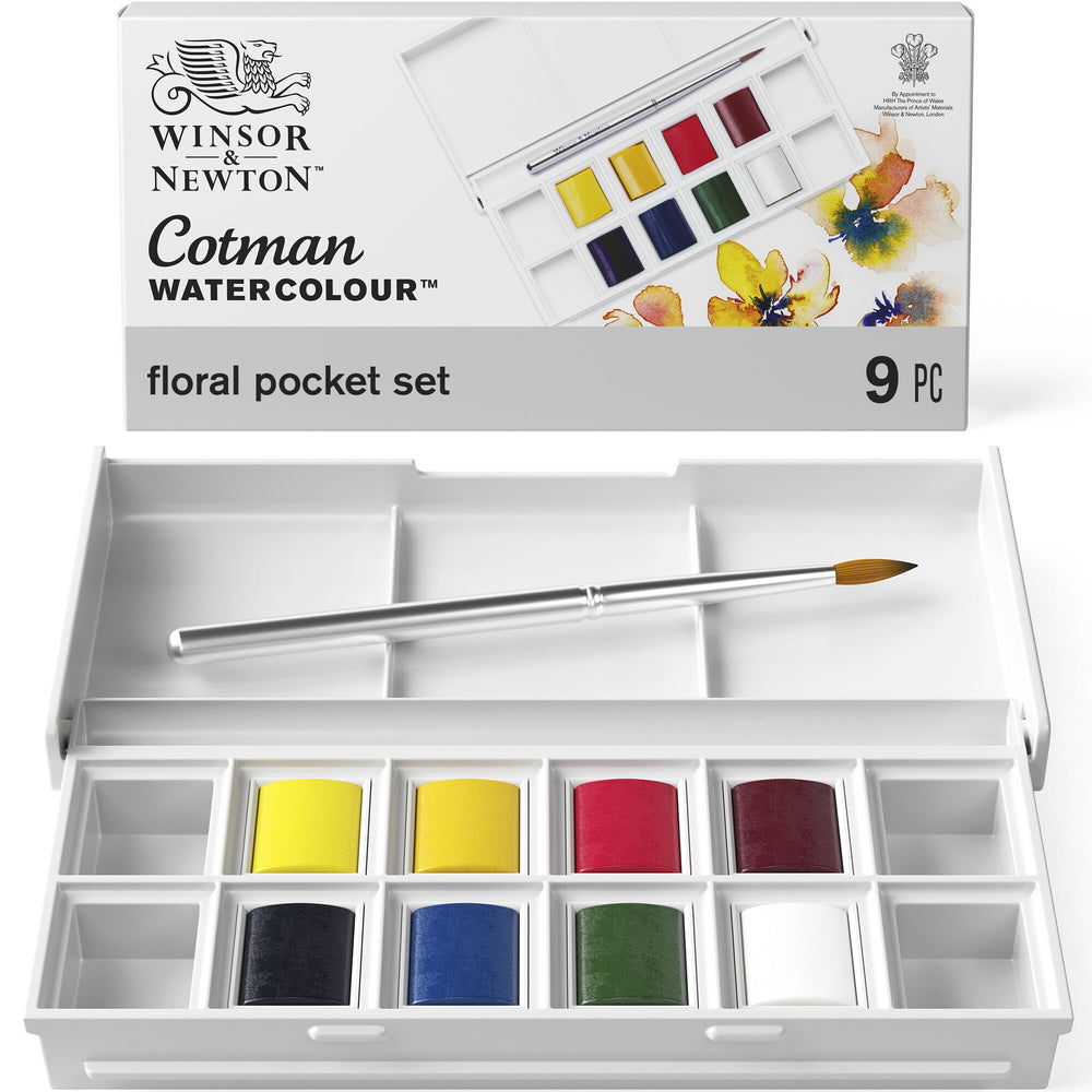 Cotman Water Colours Pocket Floral Set of 8
