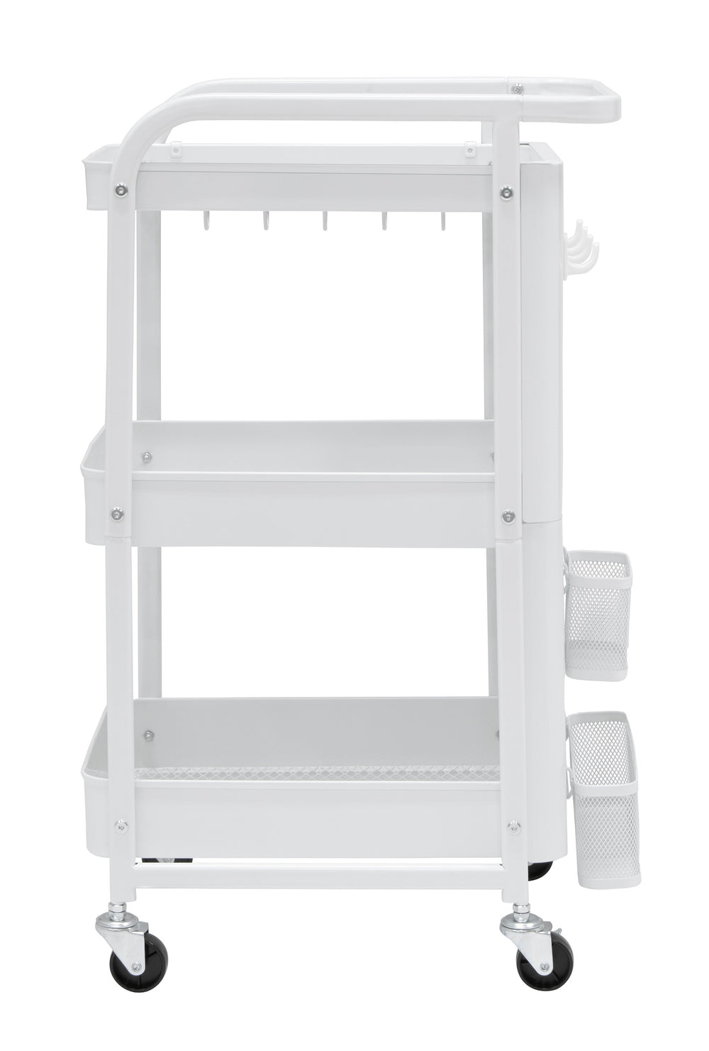 Streamline 3 Tier Multi-Use Metal Mobile Cart in white - Clearance
