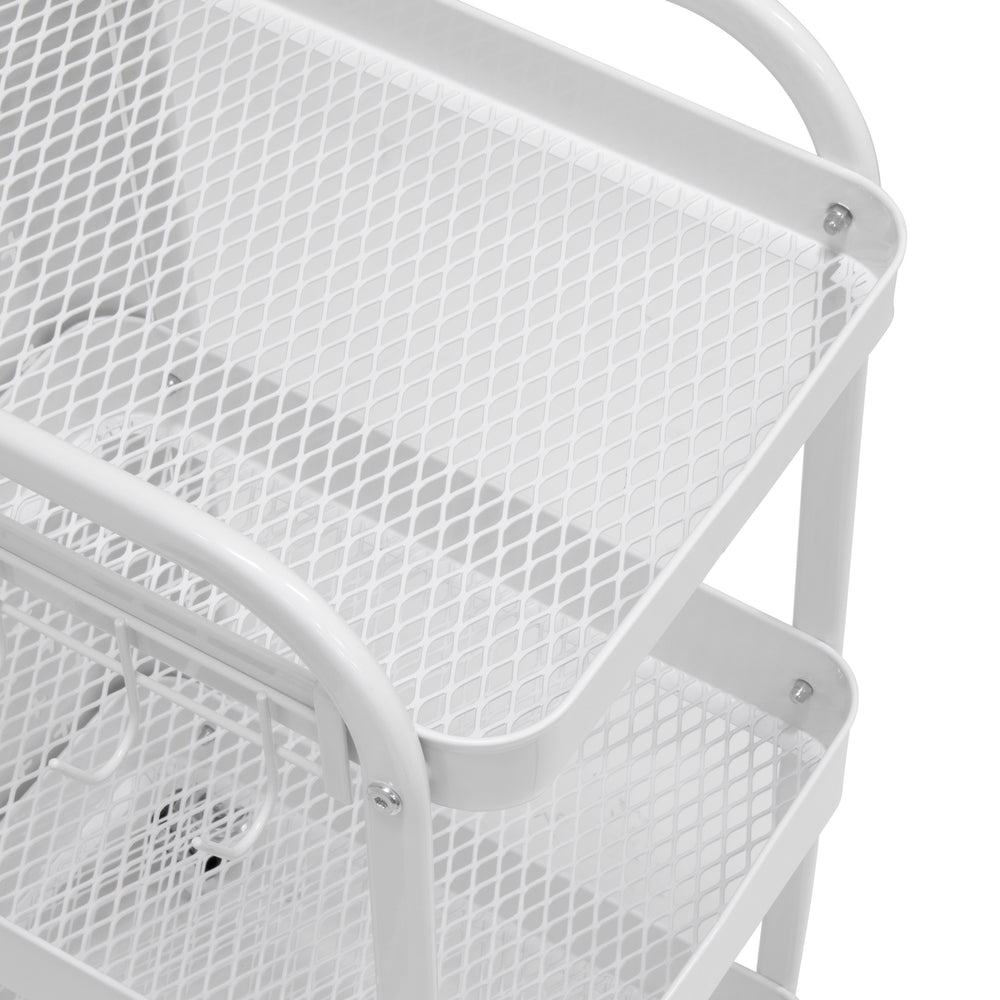 Streamline 3 Tier Multi-Use Metal Mobile Cart in white - Clearance