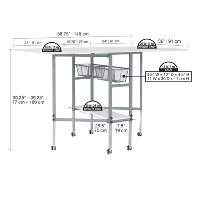 Sew Ready Hobby and Craft Table w/ Drawers