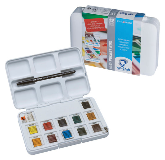 Van Gogh Water Colour Pocket Box Half Pan Set of 12