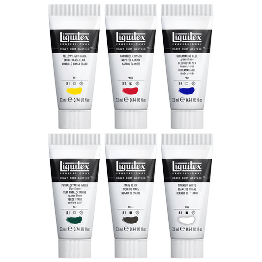 Liquitex Professional Heavy Body Acrylics Set of 6 x 22ml tubes