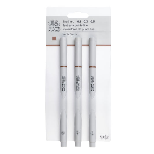 Winsor & Newton Fineliner Pen Set of 3 - Assorted Sepia