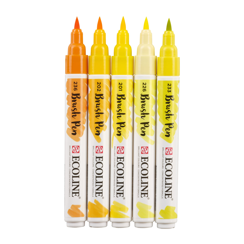 Ecoline Brush Pen Yellow Set of 5
