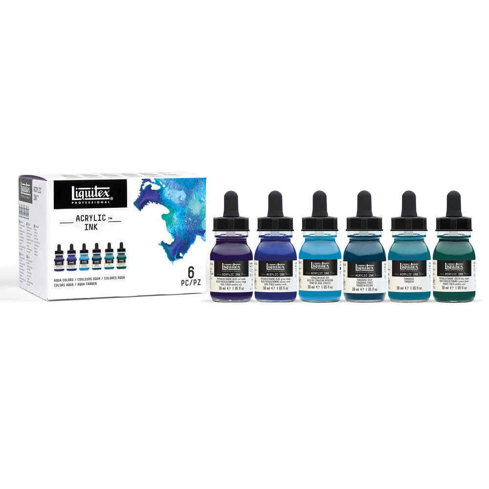 Liquitex Professional Acrylic INK! Aqua Colours Set of 6