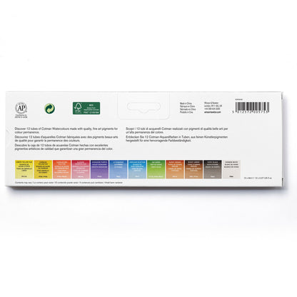 Winsor & Newton Cotman Watercolour Set of 12 x 8ml tubes
