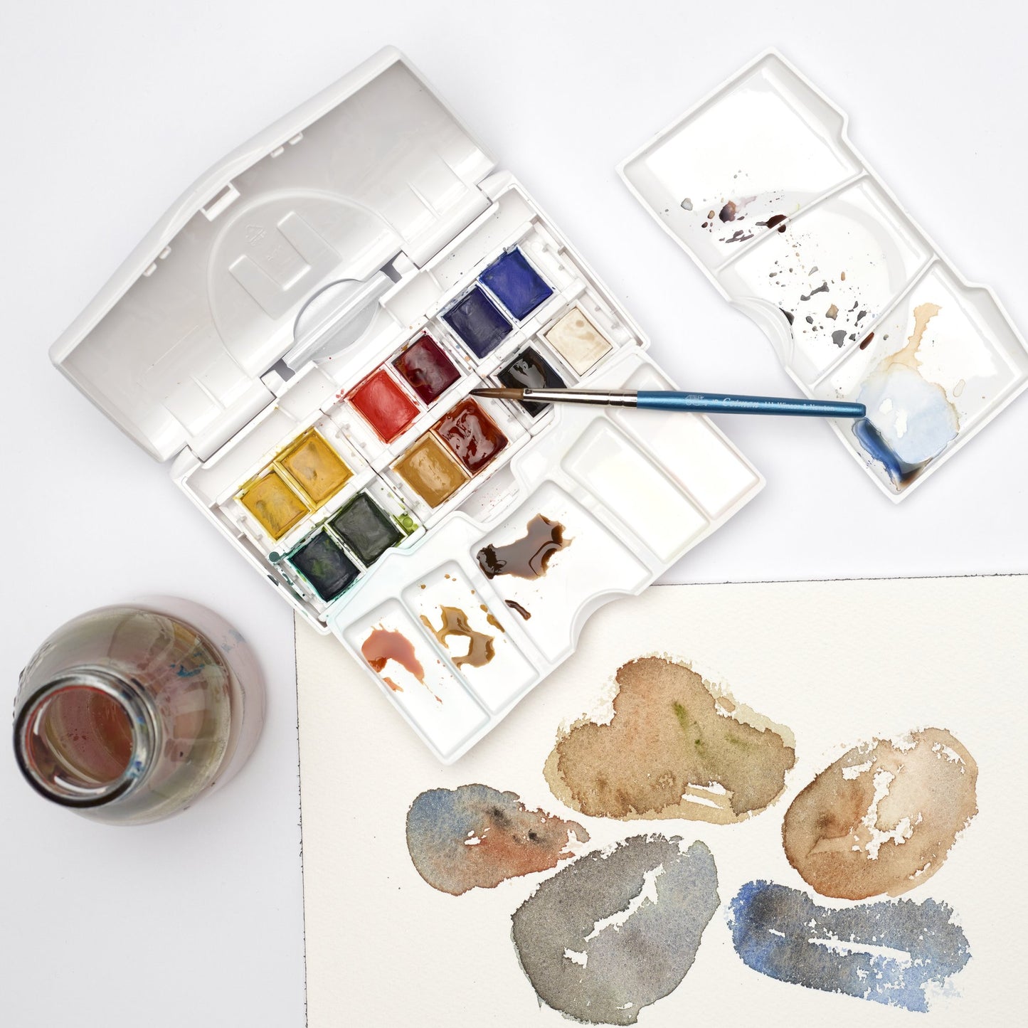 Winsor & Newton Cotman Watercolour Palette Pocket Pan Box 13 Piece Set