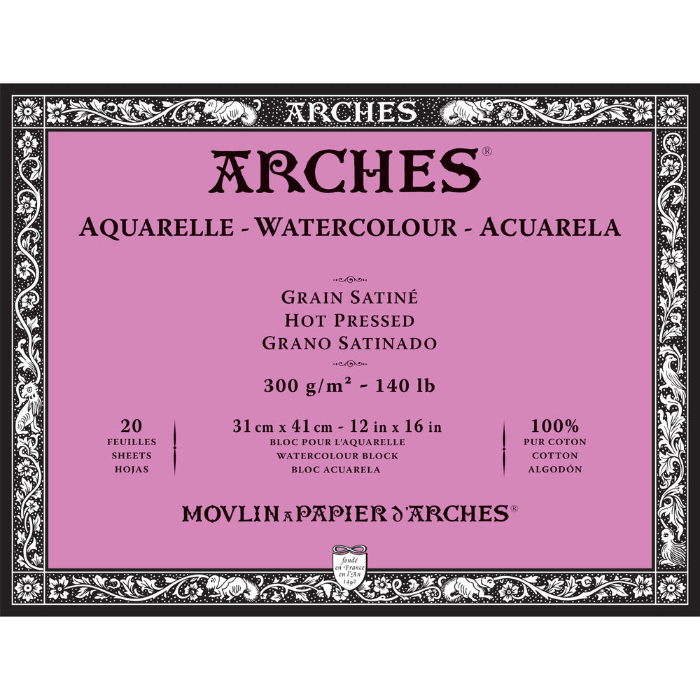 Arches Watercolor Block - 140 lb. Hot Press 11 x 14