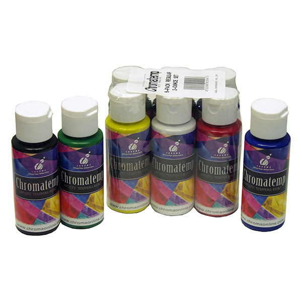 Chromatemp Tempera Paint Set of 6 x 2oz bottles