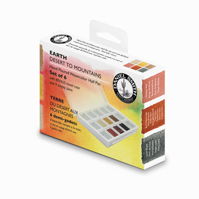 Daniel Smith Extra Fine Watercolors Half Pan Set of 6 - Earth Tones