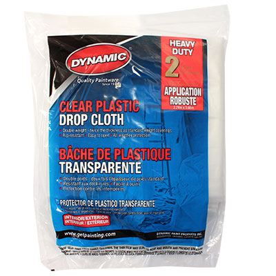 Dynamic Clear Plastic Drop Cloth - Heavy Duty - 9' x 12' FT