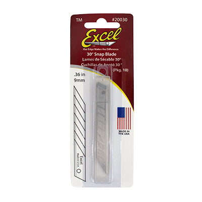Excel 30 Degree Snap 9mm Blades Pack of 10