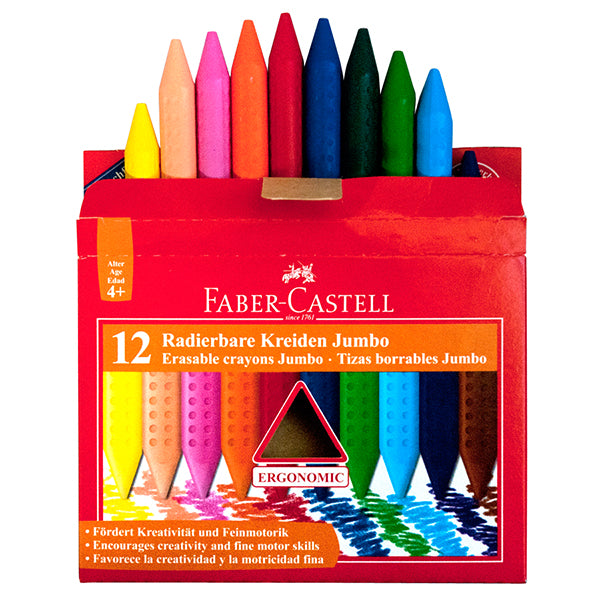 Faber-Castell Jumbo Erasable Grip Crayon Set of 12