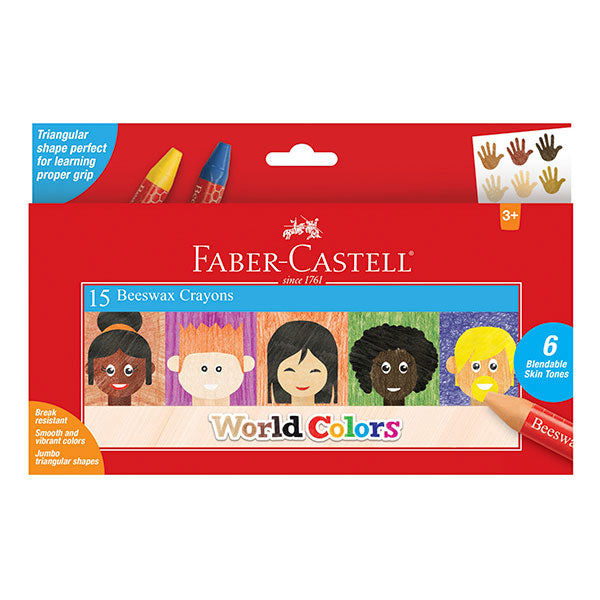 Faber-Castell World Colors - Beeswax Crayons Set of 15
