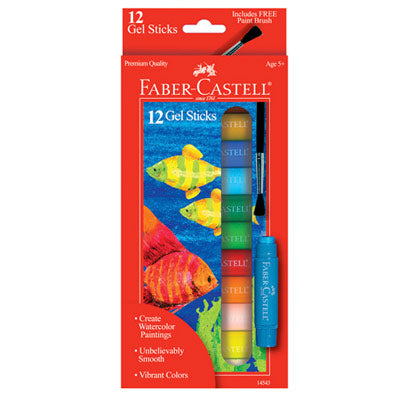 Faber-Castell Gel Stick Assorted Colours & Brush Set of 12