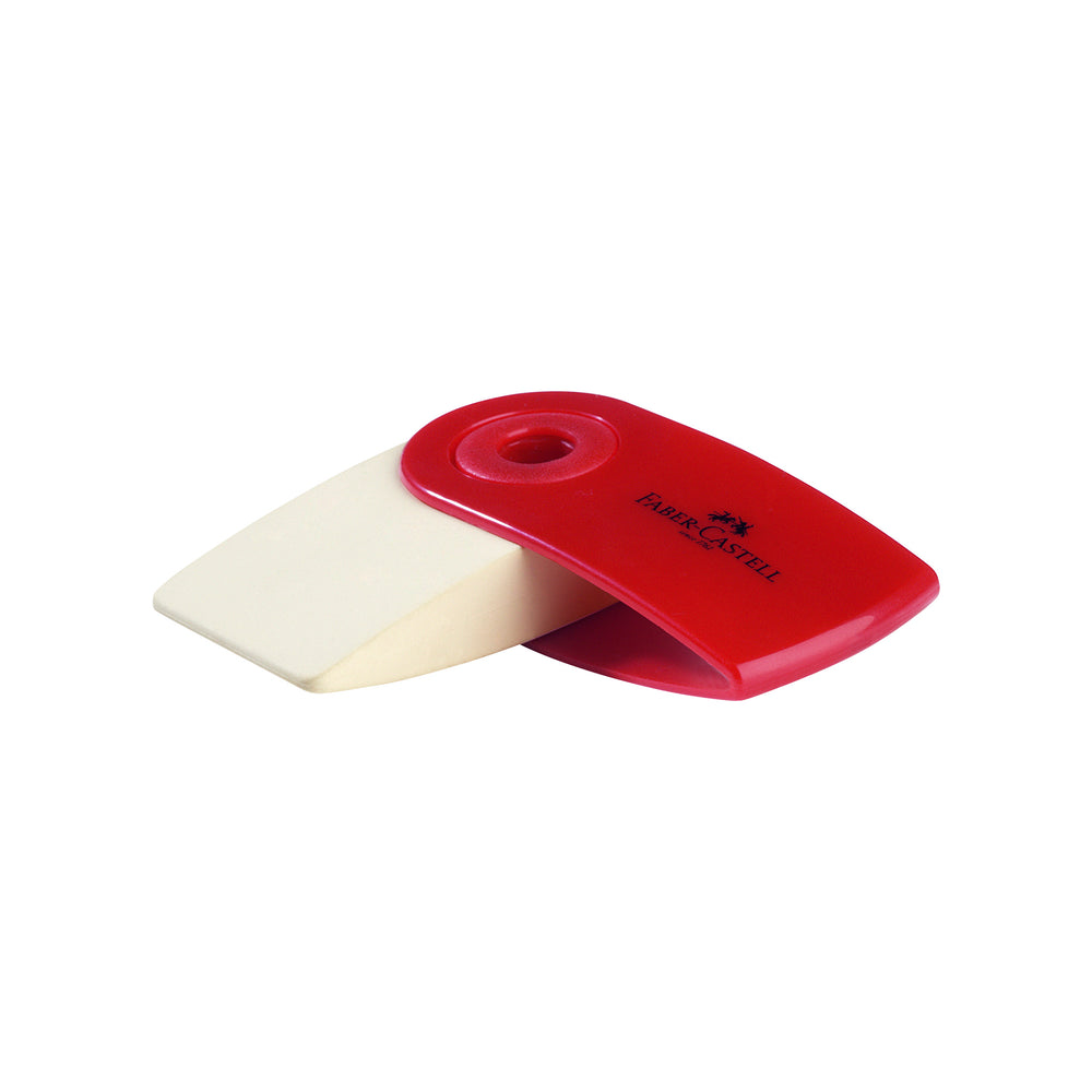 Faber-Castell Mini-Sleeve Eraser - Red or Blue