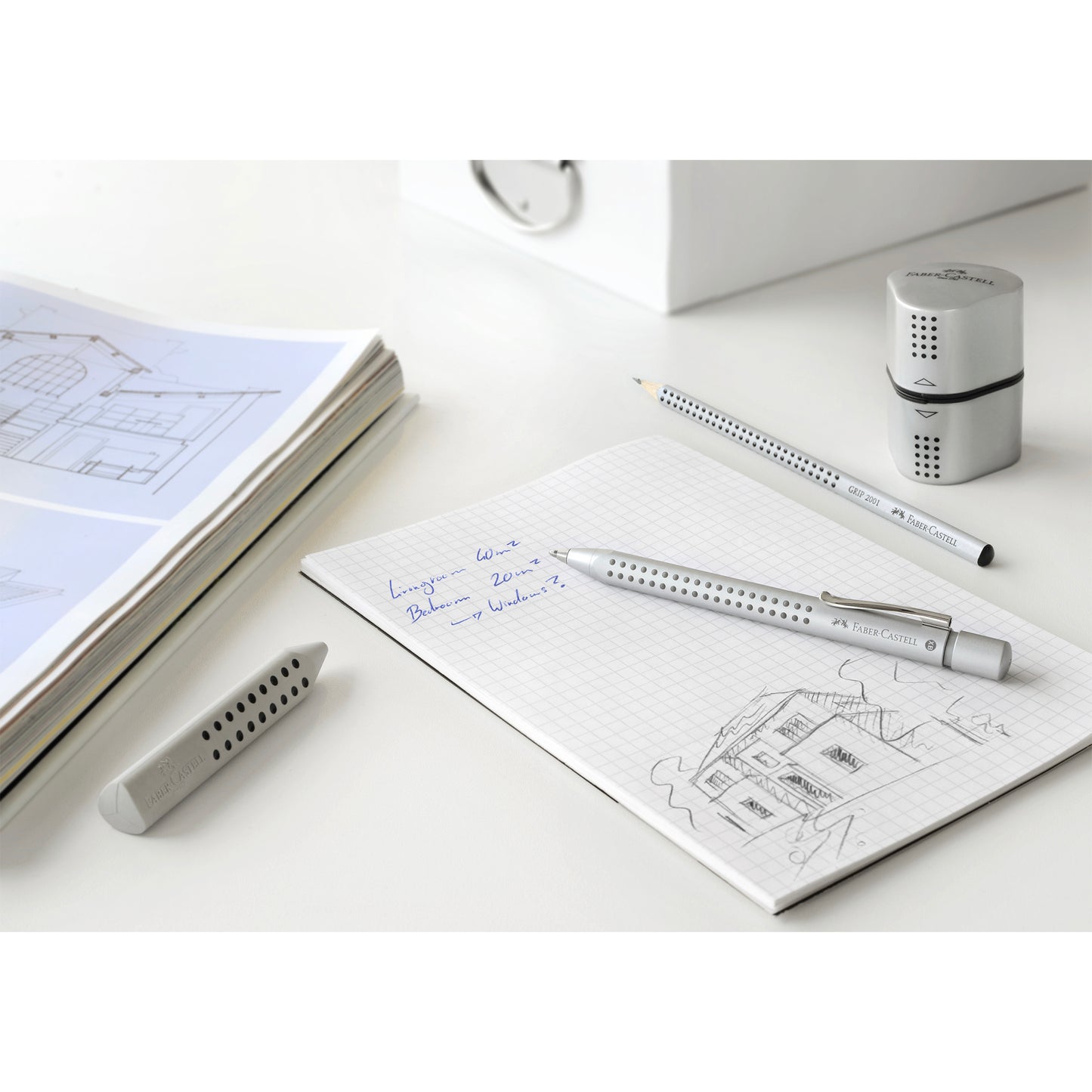 Faber-Castell Triangle Grip Eraser - Grey