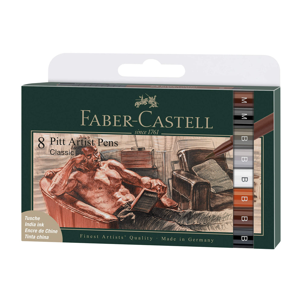 Faber-Castell PITT Artist Pen Set - Classic - Set of 8
