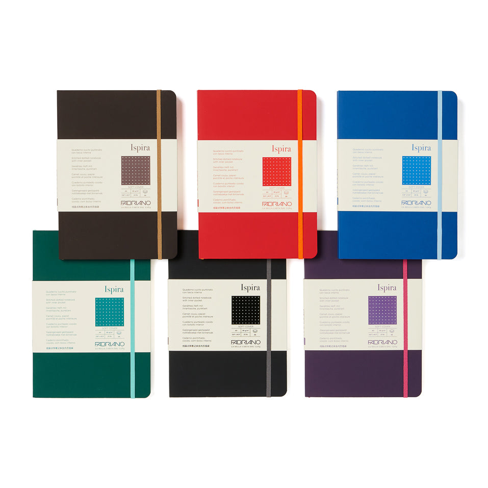 Image of 6 colours of Fabriano Ispira Softcover Notebooks