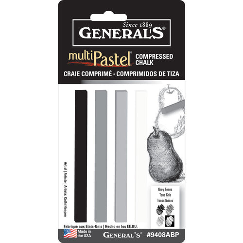 General's Multi-Pastel Chalk Pack of 4 Grey Tones