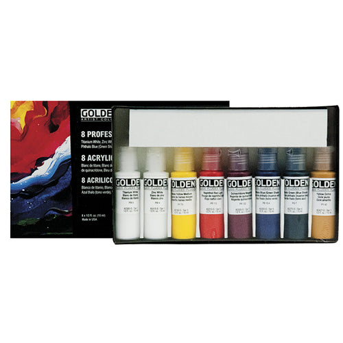 GOLDEN Fluid Acrylics Select Professional Set of 8 - Clearance