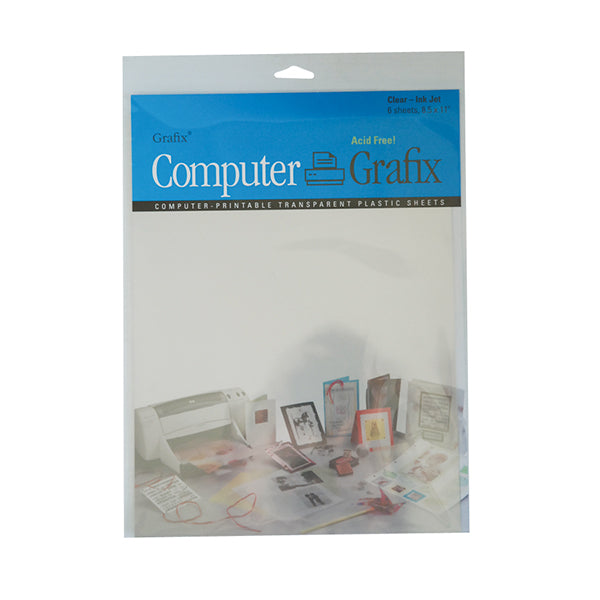 Grafix Inkjet Clear Film Pack of 6 - 8.5