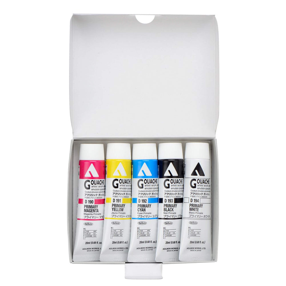 Holbein Acryla Gouache Primary Colours Set of 5