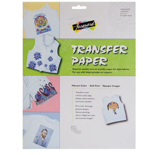 Jacquard Iron on Transfer Paper Pack of 3 - 8.5" x 11"