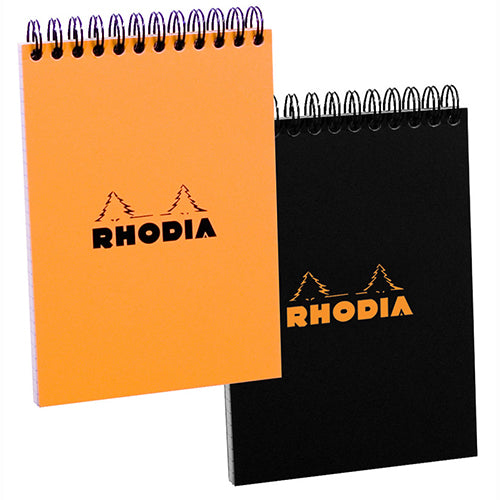 Rhodia Wirebound Pad - Black Cover - Dotted Paper 6" x 8"