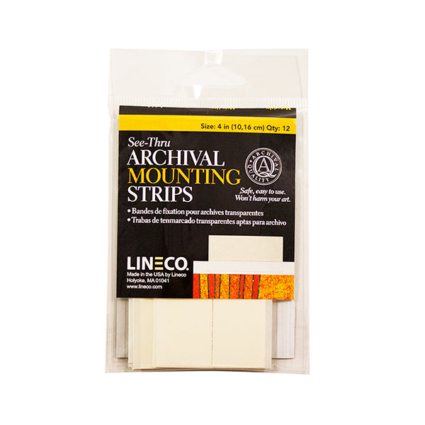 Lineco See-Thru Archival Mounting Strips Pack of 12 - 4"