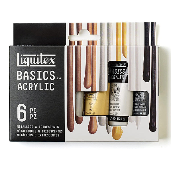 Liquitex BASICS set of 6 - Metallic & Iridescent - Clearance