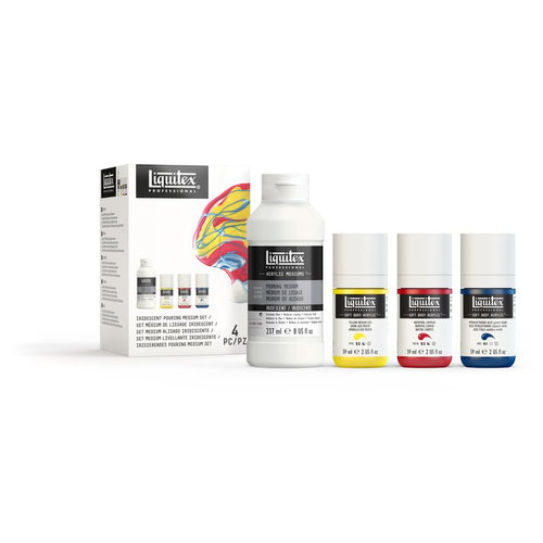Liquitex Iridescent Pouring Medium & Soft Body Acrylic Set of 4 - Clearance