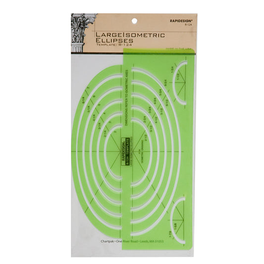 RapiDesign R-124 Large Isometric Ellipses Template - Large