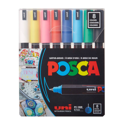POSCA Acrylic Paint Marker PC-1MR Extra-Fine Basic Set of 8